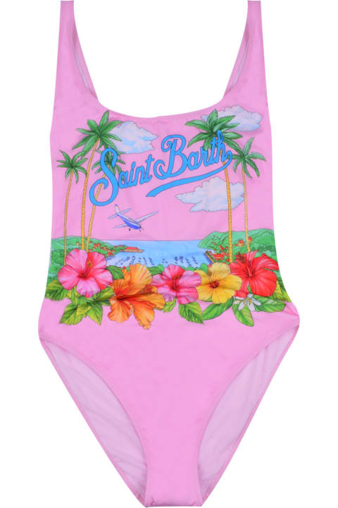 Swimwear for Girls MC2 Saint Barth One Piece Swimsuit With Floreal Print