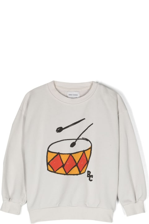 Bobo Choses Sweaters & Sweatshirts for Boys Bobo Choses Gray Sweatshirt For Boy With Drum