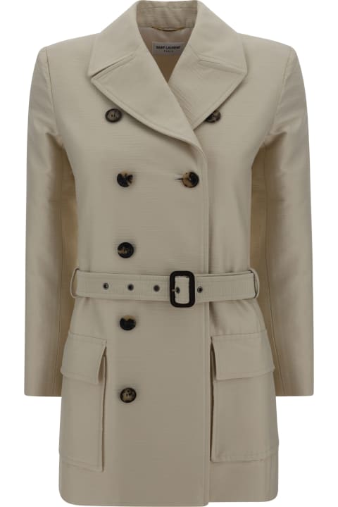 Saint Laurent Coats & Jackets for Women Saint Laurent Froisse Trench Coat