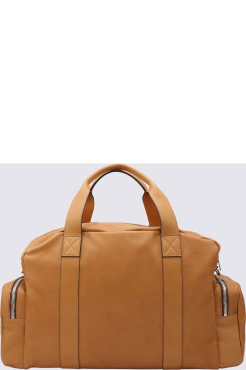 Luggage for Men Brunello Cucinelli Beige Leather Leisure Bag