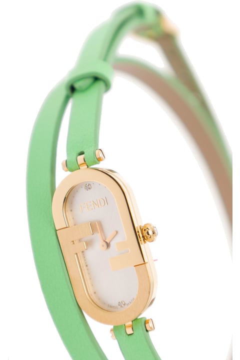 アナログ腕時計 Fendi Mint Green Leather O Lock Vertical Watch Fendi Mint Green Leather O Lock Vertical Watch | italist