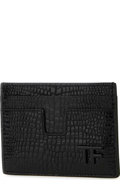 Tom Ford Accessories for Men Tom Ford Black Leather Card Holder