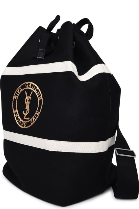 Saint Laurent Bags for Men Saint Laurent Rive Gauche Shoulder Strap In Black Cotton