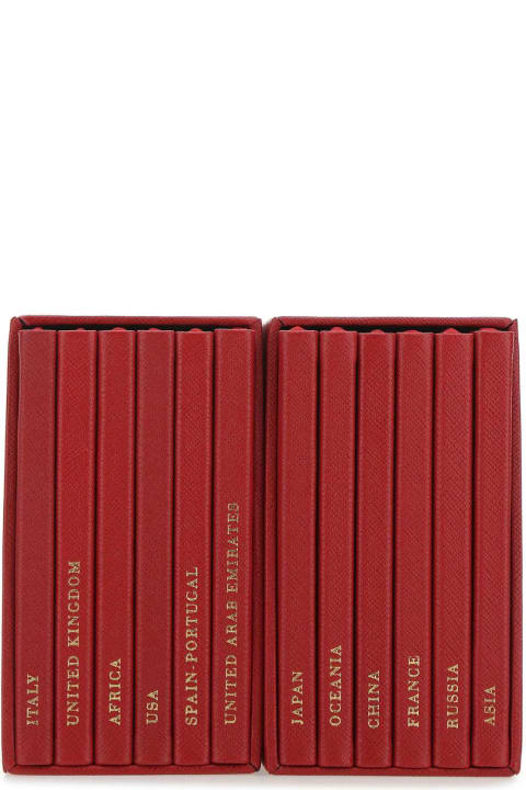 メンズのセール Prada Red Leather Notebook Set