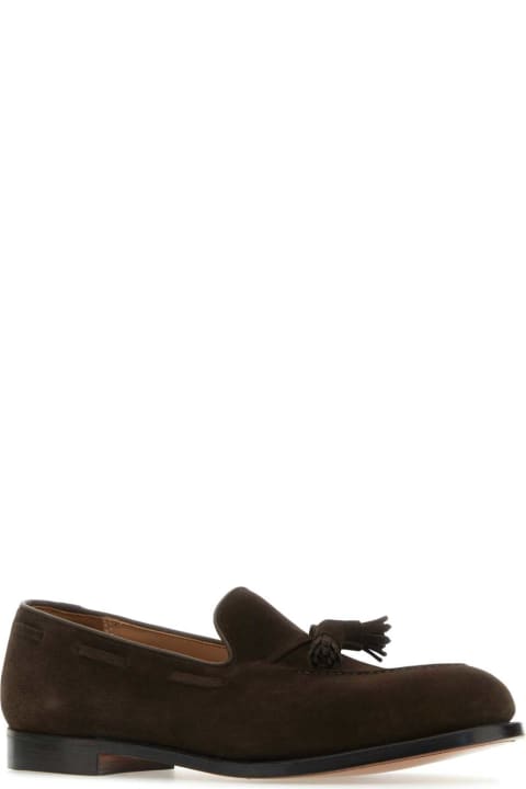 Crockett & Jones Shoes for Men Crockett & Jones Chocolate Suede Cavendish 2 Loafers