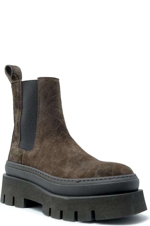 Copenhagen Croco Suede Chocolate Chelsea Boots