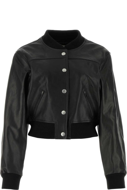 ウィメンズ Isabel Marantのコート＆ジャケット Isabel Marant Black Leather Adriel Bomber Jacket