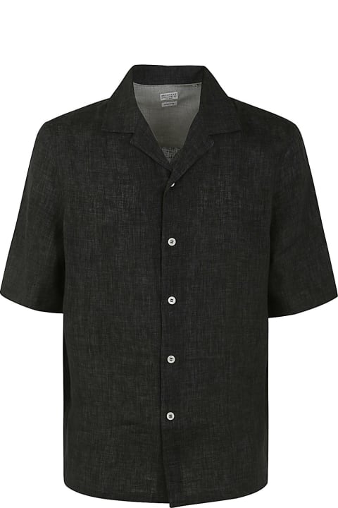 Shirts for Men Brunello Cucinelli Chambray Short-sleeved Shirt