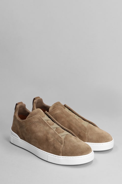 Sneakers In Taupe Suede