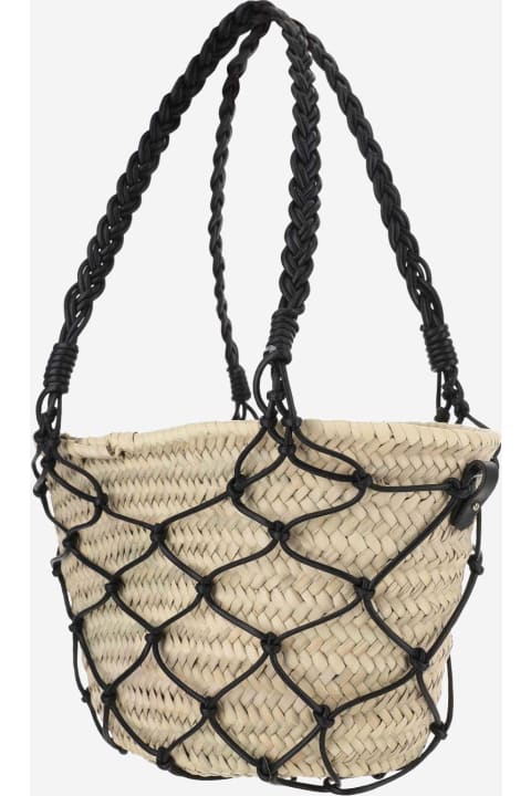 Filippo Catarzi Bags for Women Filippo Catarzi Straw And Cotton Bag With Leather Details
