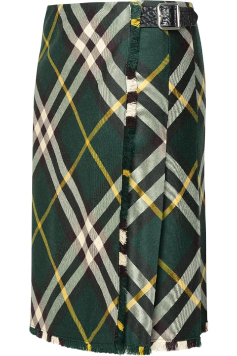 Skirts for Women Burberry Green Wool Skirt