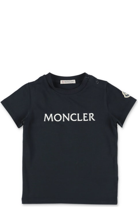 Fashion for Women Moncler Moncler T-shirt Blu Navy In Jersey Di Cotone Baby Boy
