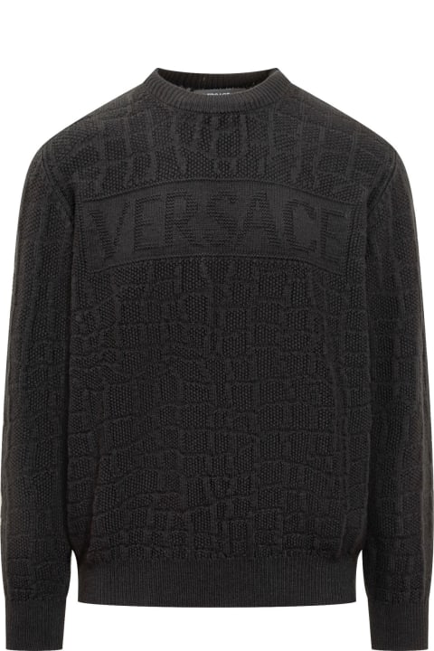 Versace Men Versace Crew-neck Wool Sweater