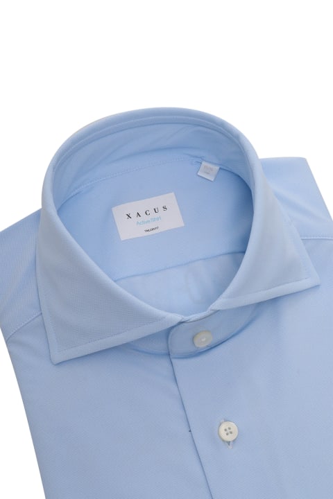 Xacus Clothing for Men Xacus Light Blue Striped Shirt With Pocket