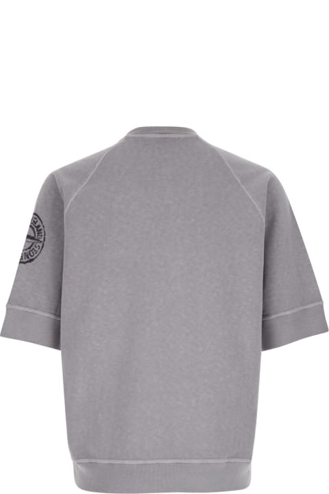 Sweaters for Men Stone Island Grey Crewneck T-shirt In Cotton Man