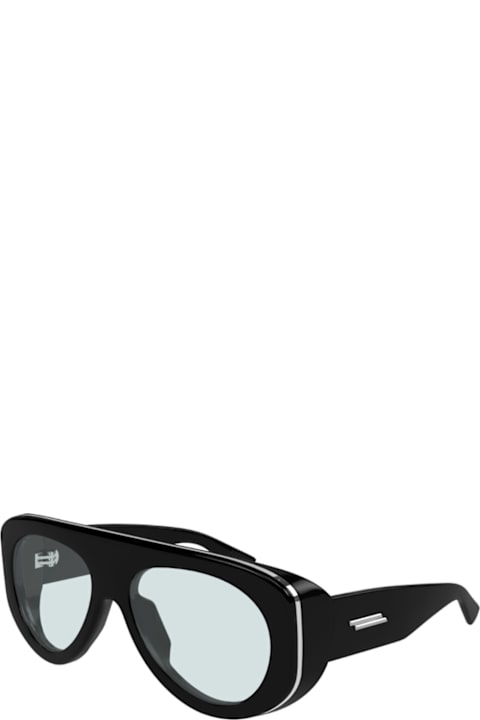 Bottega Veneta Eyewear Eyewear for Men Bottega Veneta Eyewear Bottega Veneta Bv1362s Linea Ribbon 004 Black Light Blue Sunglasses