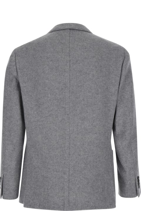 Eleventy Coats & Jackets for Women Eleventy Grey Single-breasted Jacket With Notched Revers In Wool And Cashmere Man