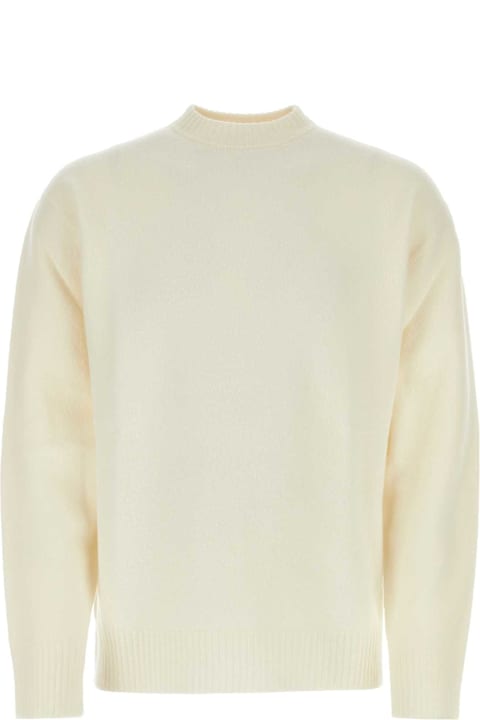 Sweaters for Men Jil Sander Ivory Wool Sweater