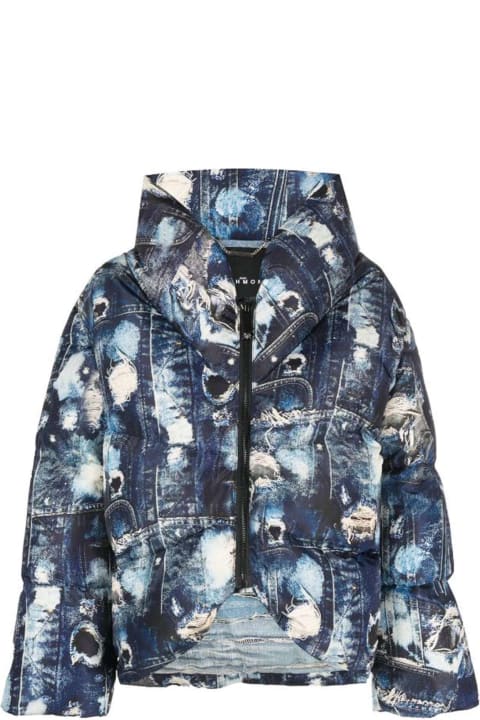 John Richmond Coats & Jackets for Women John Richmond Short Down-jacket With Allover Pattern