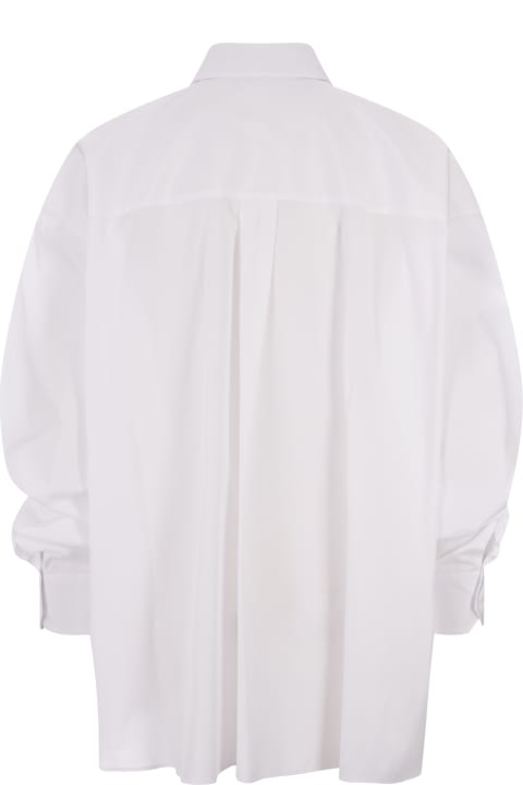 Ermanno Scervino Topwear for Women Ermanno Scervino White Poplin Over Fit Shirt With Pocket