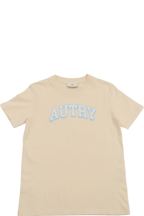 Autry لـ أولاد Autry Main Kids Cotton Cream T-shirt