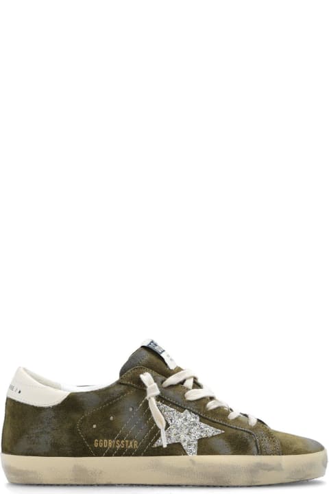 Shoes Sale for Women Golden Goose Super-star Glittered Lace-up Sneakers
