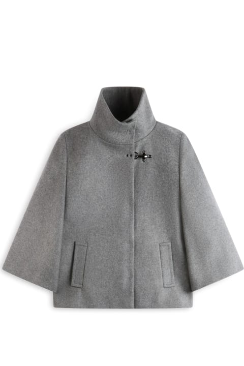 Fay for Women Fay Grey Wool Blend Fabric Cape