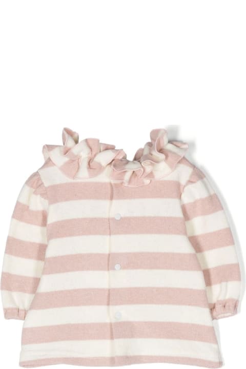 Sale for Baby Girls La stupenderia Striped Sweater With Ruffles