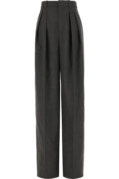 Saint Laurent for Women Saint Laurent Charcoal Wool Pants