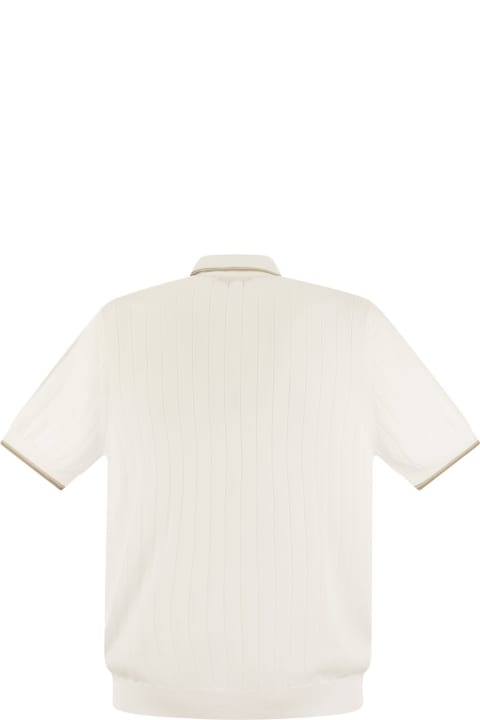 Peserico Topwear for Men Peserico Polo Shirt In Pure Cotton Crepe Yarn With Flat Rib