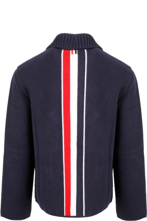 Thom Browne Coats & Jackets for Women Thom Browne Rwb Striped Buttoned Jacket