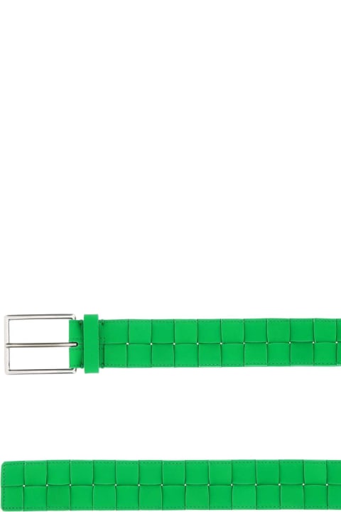Bottega Veneta Accessories for Men Bottega Veneta Green Leather Belt