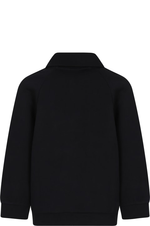 Fendi Topwear for Boys Fendi Black Sweatshirt For Boy With Fendi Logo