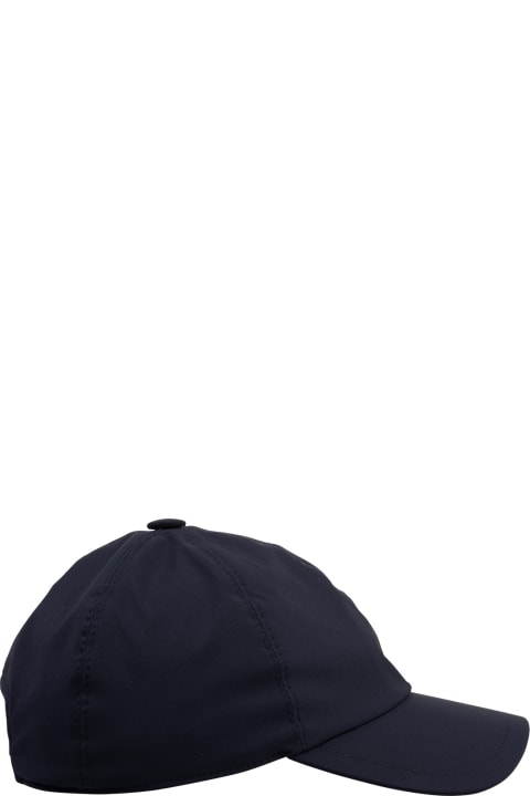 Fedeli Hats for Men Fedeli Man Navy Blue Technical Fabric Baseball Hat