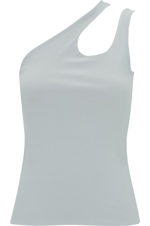 Federica Tosi for Women Federica Tosi White One-shoulder Top With Cut-out In Ribbed Cotton Woman
