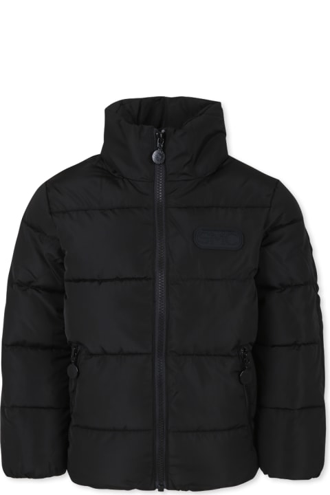Homeware Stella McCartney Kids Black Down Jacket For Boy With Logo Patch