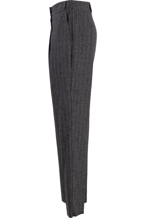 Fashion for Women Giorgio Armani Pinstripe Melange Wool Blend Trousers Giorgio Armani