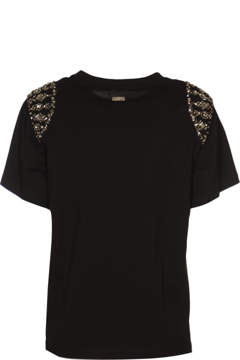 ウィメンズ Alberta Ferrettiのトップス Alberta Ferretti Crystal Embellished Round Neck T-shirt