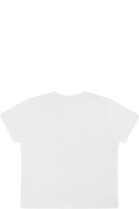 Kenzo Kids for Baby Girls Kenzo Kids White T-shirt For Babykids With Tiger And Logo