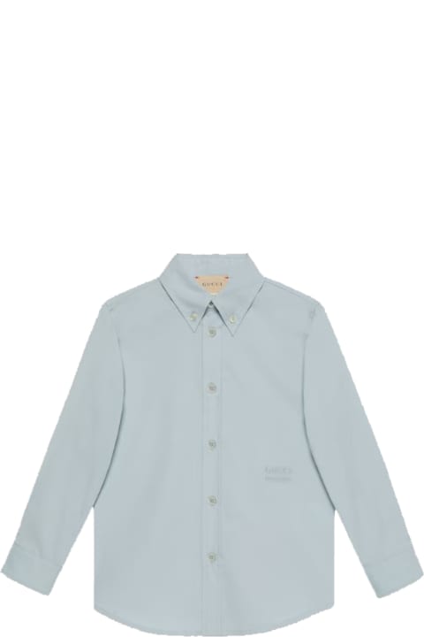 Topwear for Boys Gucci Cotton Shirt With Embroidery