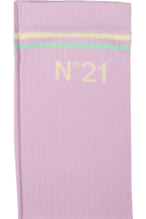 ガールズ N.21のアンダーウェア N.21 Liliac Socks For Girl