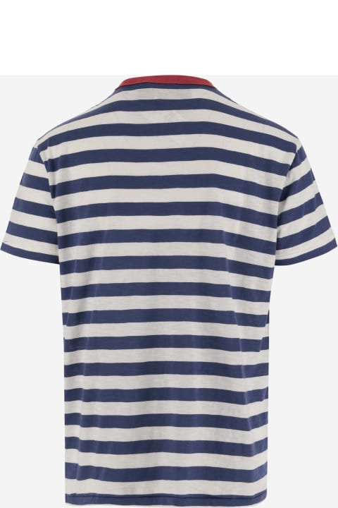 Fashion for Men Polo Ralph Lauren Cotton T-shirt With Striped Pattern And Logo Polo Ralph Lauren