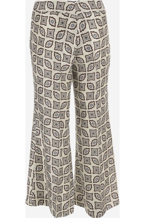 Alberto Biani Pants & Shorts for Women Alberto Biani Silk Pants With Geometric Pattern