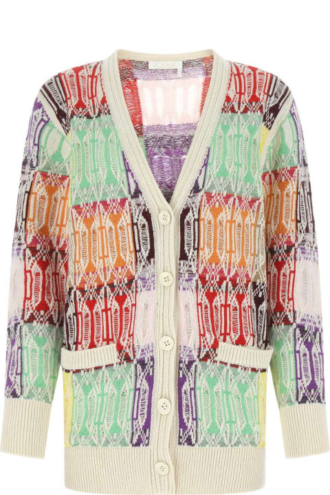 Chloé for Women Chloé Embroidered Cashmere Blend Cardigan