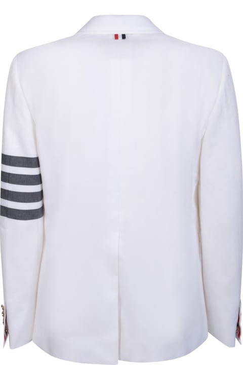 Fashion for Women Thom Browne Thom Browne White Giacca Dp 4 Bar Bia Gri Jacket