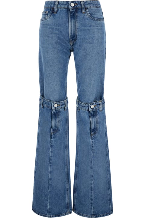 Jeans for Women Coperni Light Blue Jeans With Open Knee In Denim Woman