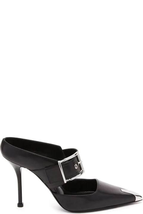Alexander McQueen Shoes for Women Alexander McQueen Punk Sandals With Buckle In Black And Silver