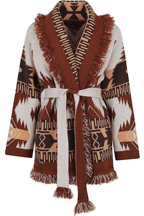 Alanui سترات لـ السيدات Alanui Jacquard Long-sleeved Cardigan