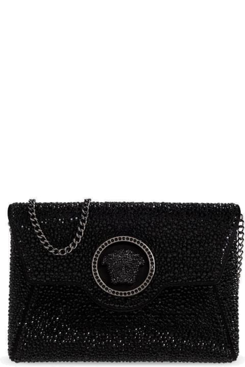 Versace Bags for Women Versace Medusa Plaque Embellished Clutch Bag