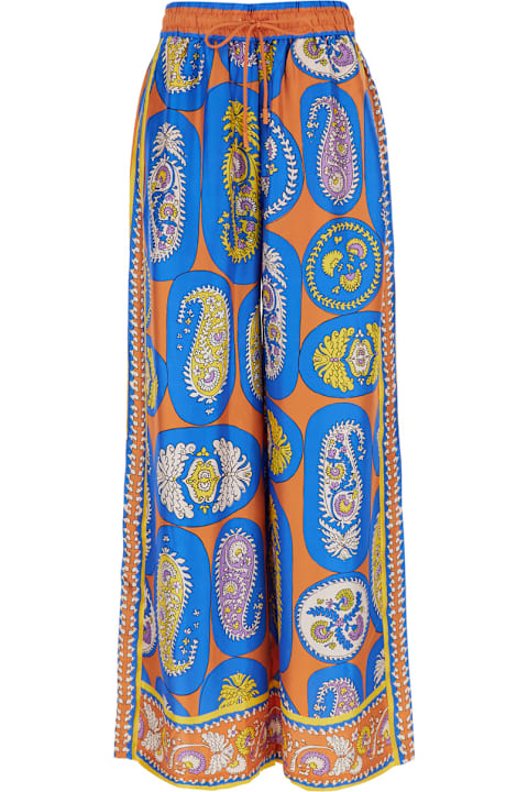 ウィメンズ ALEMAISのウェア ALEMAIS 'luis' Multicolor Pants With All-over Graphic Print In Silk Woman